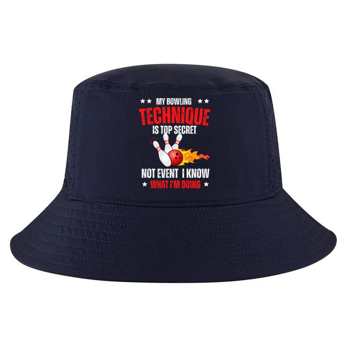 My Bowling Technique Is Top Secret Cool Bowling Design wo Cool Comfort Performance Bucket Hat