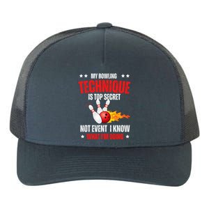 My Bowling Technique Is Top Secret Cool Bowling Design wo Yupoong Adult 5-Panel Trucker Hat