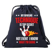 My Bowling Technique Is Top Secret Cool Bowling Design wo Drawstring Bag
