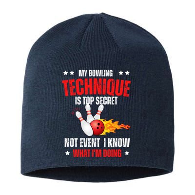 My Bowling Technique Is Top Secret Cool Bowling Design wo Sustainable Beanie
