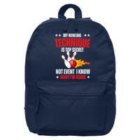 My Bowling Technique Is Top Secret Cool Bowling Design wo 16 in Basic Backpack
