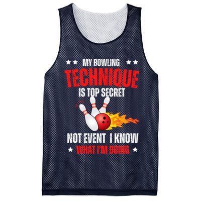 My Bowling Technique Is Top Secret Cool Bowling Design wo Mesh Reversible Basketball Jersey Tank