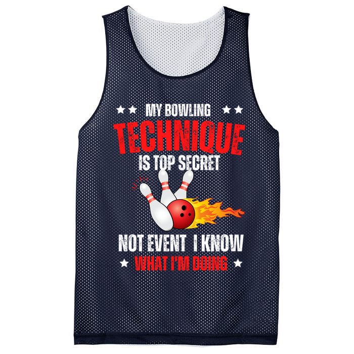 My Bowling Technique Is Top Secret Cool Bowling Design wo Mesh Reversible Basketball Jersey Tank