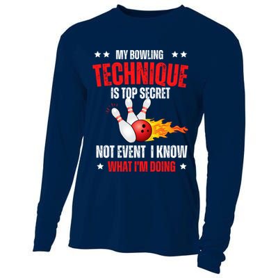 My Bowling Technique Is Top Secret Cool Bowling Design wo Cooling Performance Long Sleeve Crew