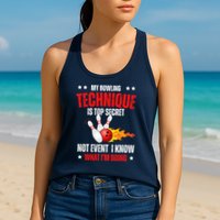 My Bowling Technique Is Top Secret Cool Bowling Design wo Womens Tank Top
