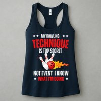 My Bowling Technique Is Top Secret Cool Bowling Design wo Womens Tank Top
