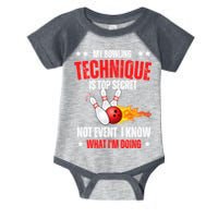 My Bowling Technique Is Top Secret Cool Bowling Design wo Infant Baby Jersey Bodysuit