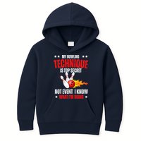 My Bowling Technique Is Top Secret Cool Bowling Design wo Kids Hoodie