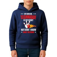 My Bowling Technique Is Top Secret Cool Bowling Design wo Kids Hoodie