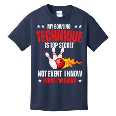 My Bowling Technique Is Top Secret Cool Bowling Design wo Kids T-Shirt