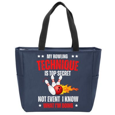 My Bowling Technique Is Top Secret Cool Bowling Design wo Zip Tote Bag
