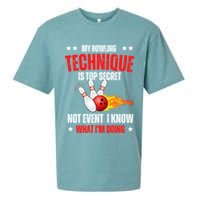 My Bowling Technique Is Top Secret Cool Bowling Design wo Sueded Cloud Jersey T-Shirt