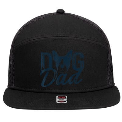 Men Boston Terrier Dog Dad 7 Panel Mesh Trucker Snapback Hat