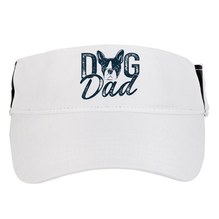 Men Boston Terrier Dog Dad Adult Drive Performance Visor