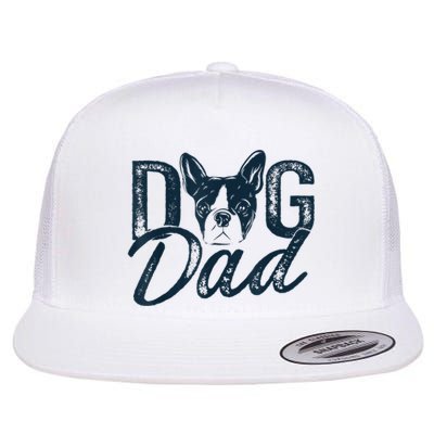 Men Boston Terrier Dog Dad Flat Bill Trucker Hat