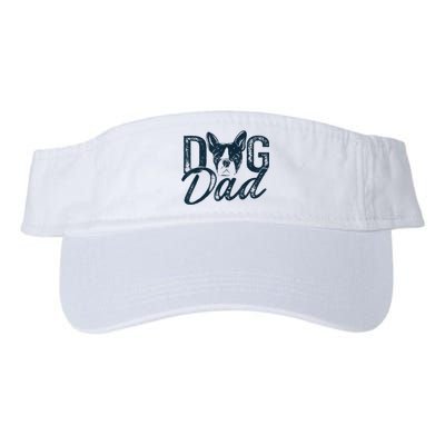 Men Boston Terrier Dog Dad Valucap Bio-Washed Visor