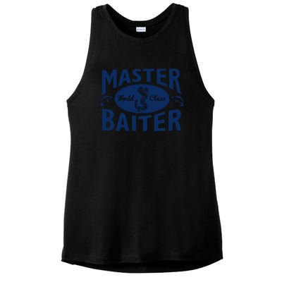 Master Baiter T Shirt Funny Fishing Saying T Shirt Offensive T Shirt Slogan Ladies PosiCharge Tri-Blend Wicking Tank