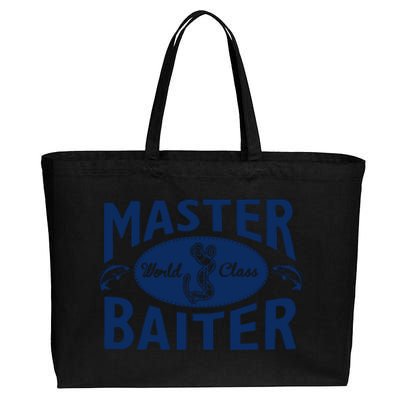 Master Baiter T Shirt Funny Fishing Saying T Shirt Offensive T Shirt Slogan Cotton Canvas Jumbo Tote