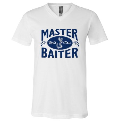 Master Baiter T Shirt Funny Fishing Saying T Shirt Offensive T Shirt Slogan V-Neck T-Shirt