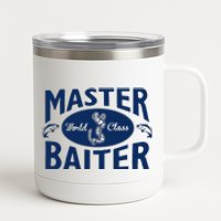 Master Baiter T Shirt Funny Fishing Saying T Shirt Offensive T Shirt Slogan 12 oz Stainless Steel Tumbler Cup