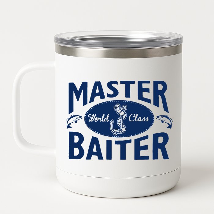 Master Baiter T Shirt Funny Fishing Saying T Shirt Offensive T Shirt Slogan 12 oz Stainless Steel Tumbler Cup