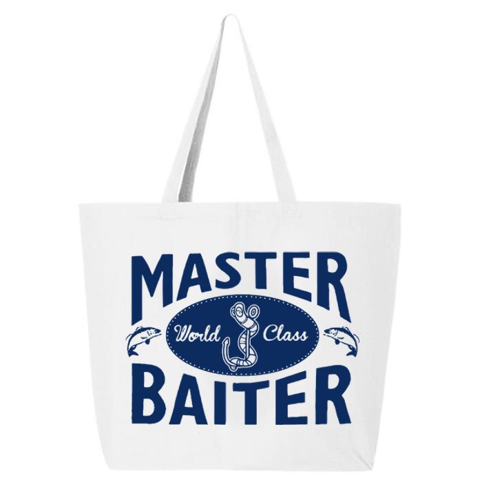 Master Baiter T Shirt Funny Fishing Saying T Shirt Offensive T Shirt Slogan 25L Jumbo Tote