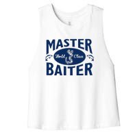 Master Baiter T Shirt Funny Fishing Saying T Shirt Offensive T Shirt Slogan Women's Racerback Cropped Tank