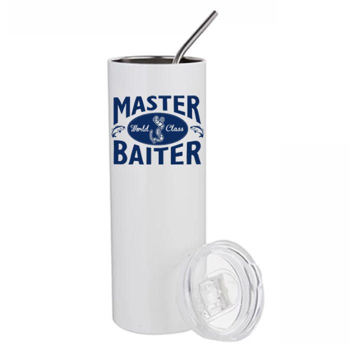 Master Baiter T Shirt Funny Fishing Saying T Shirt Offensive T Shirt Slogan Stainless Steel Tumbler