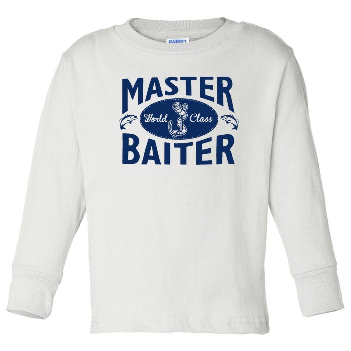 Master Baiter T Shirt Funny Fishing Saying T Shirt Offensive T Shirt Slogan Toddler Long Sleeve Shirt