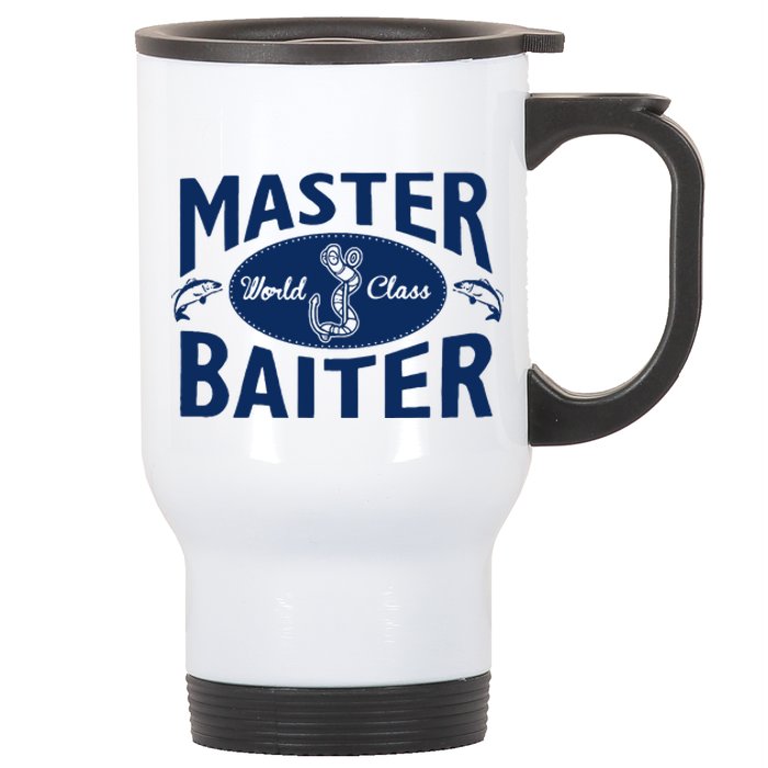 Master Baiter T Shirt Funny Fishing Saying T Shirt Offensive T Shirt Slogan Stainless Steel Travel Mug