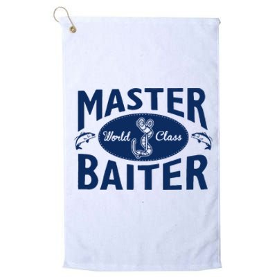 Master Baiter T Shirt Funny Fishing Saying T Shirt Offensive T Shirt Slogan Platinum Collection Golf Towel