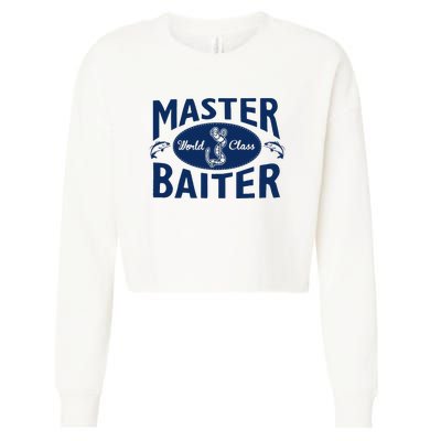 Master Baiter T Shirt Funny Fishing Saying T Shirt Offensive T Shirt Slogan Cropped Pullover Crew