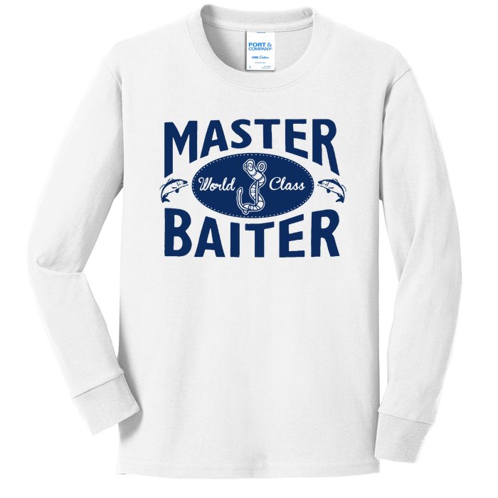 Master Baiter T Shirt Funny Fishing Saying T Shirt Offensive T Shirt Slogan Kids Long Sleeve Shirt