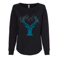 Merry Bright Tangled Lights Deer Antler Christmas Womens California Wash Sweatshirt