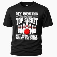 My Bowling Technique Is Top Secret Funny Bowling Bowler Performance Shirt