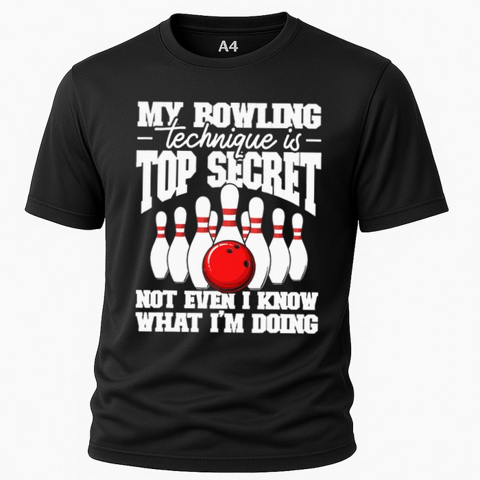 My Bowling Technique Is Top Secret Funny Bowling Bowler Performance Shirt