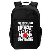 My Bowling Technique Is Top Secret Funny Bowling Bowler Backpack