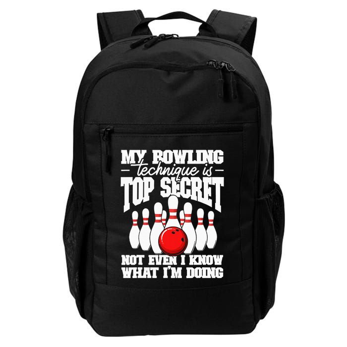 My Bowling Technique Is Top Secret Funny Bowling Bowler Backpack