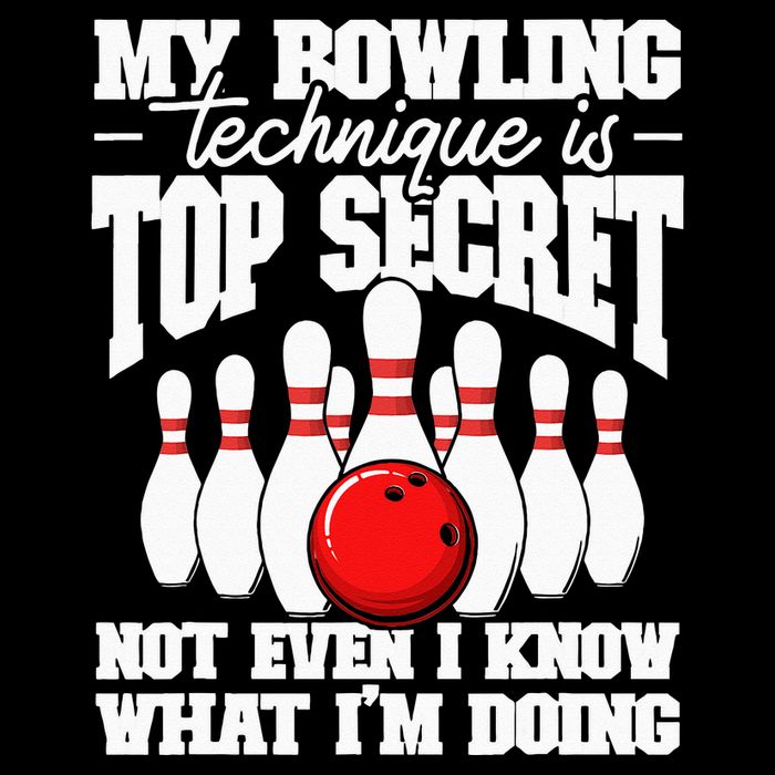 My Bowling Technique Is Top Secret Funny Bowling Bowler Sustainable Bucket Hat