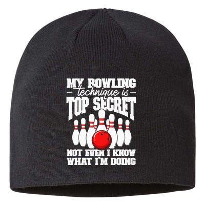 My Bowling Technique Is Top Secret Funny Bowling Bowler Sustainable Beanie
