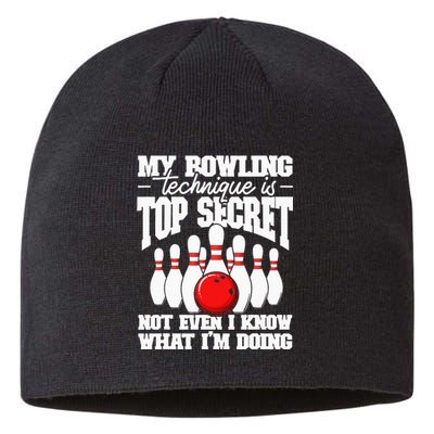 My Bowling Technique Is Top Secret Funny Bowling Bowler Sustainable Beanie