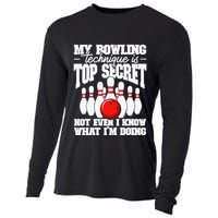 My Bowling Technique Is Top Secret Funny Bowling Bowler Cooling Performance Long Sleeve Crew