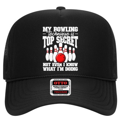 My Bowling Technique Is Top Secret Funny Bowling Bowler Trucker Hat