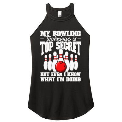 My Bowling Technique Is Top Secret Funny Bowling Bowler Women's Perfect Tri Rocker Tank