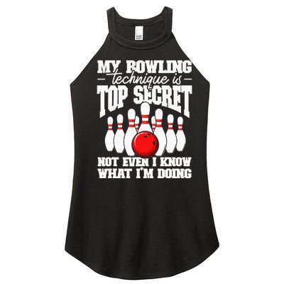 My Bowling Technique Is Top Secret Funny Bowling Bowler Women’s Perfect Tri Rocker Tank