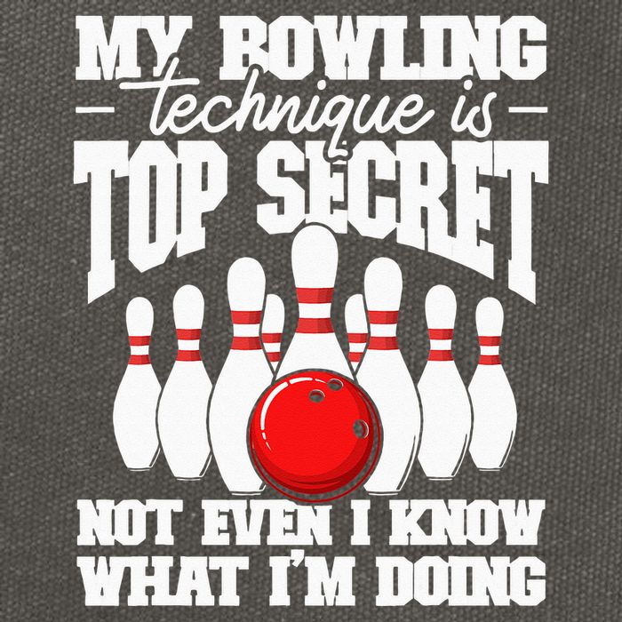 My Bowling Technique Is Top Secret Funny Bowling Bowler Cotton Canvas Backpack