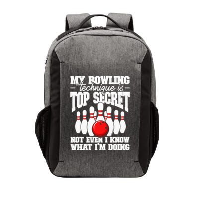 My Bowling Technique Is Top Secret Funny Bowling Bowler Vector Backpack