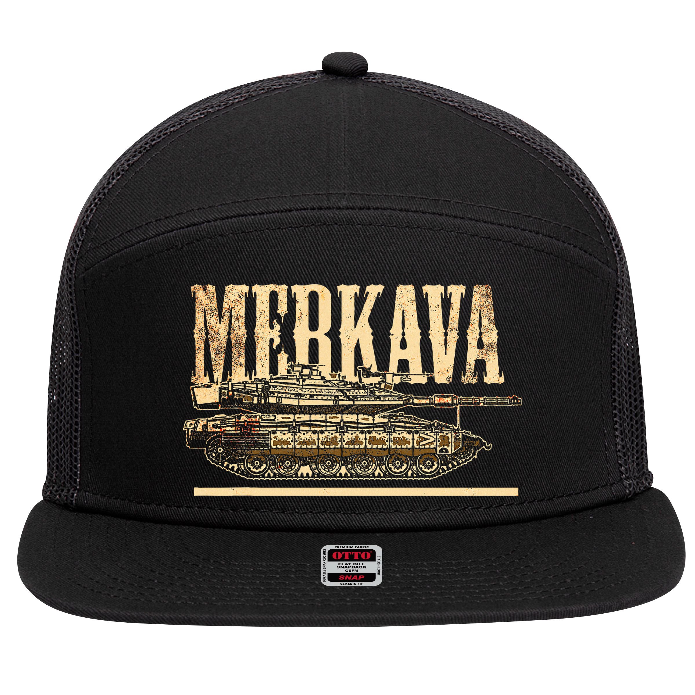 Merkava Battle Tank Israel Israeli Military 7 Panel Mesh Trucker Snapback Hat