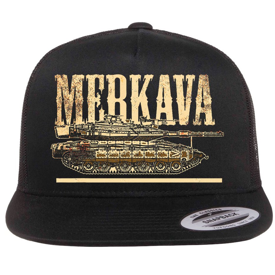 Merkava Battle Tank Israel Israeli Military Flat Bill Trucker Hat