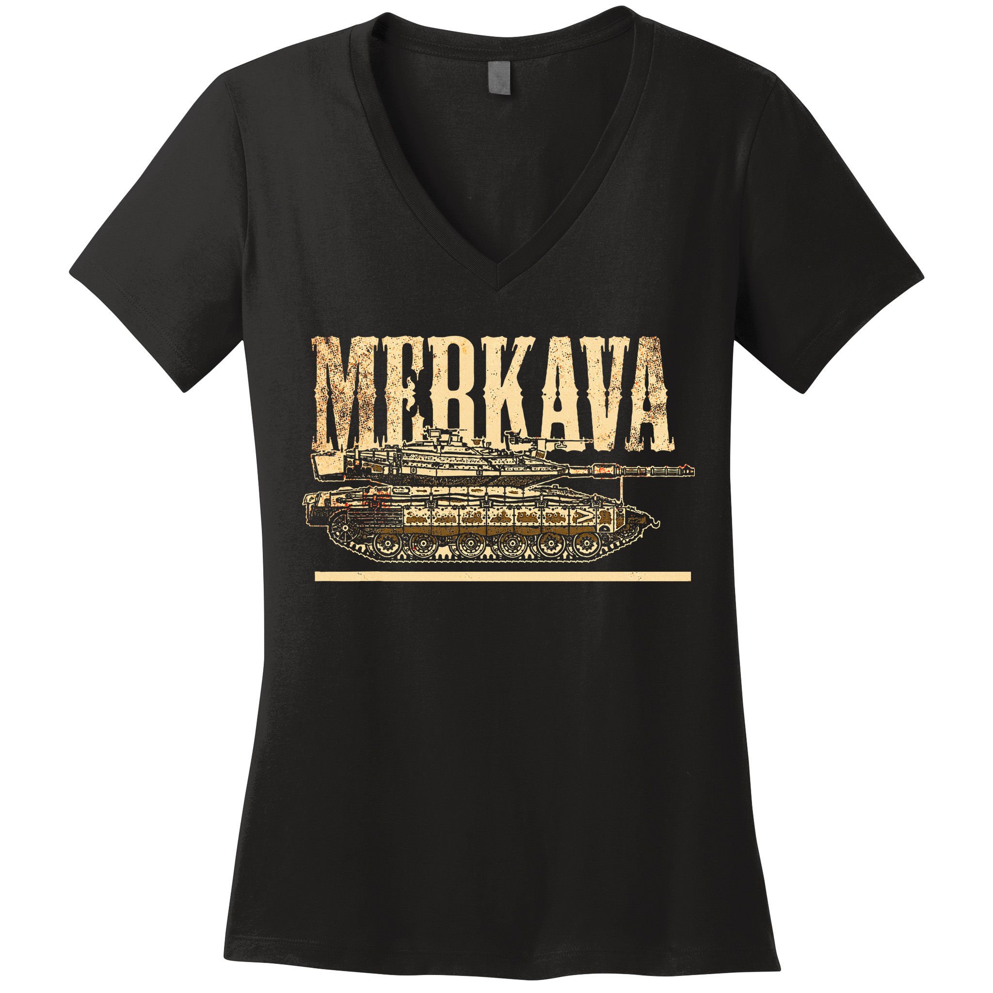 Merkava Battle Tank Israel Israeli Military Women's V-Neck T-Shirt